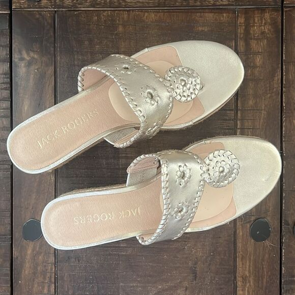 Jack Rogers Espadrille Slide Wedge Sandals Size Womens 8.5 - Picture 3 of 14